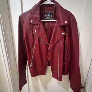 Levi's Women's Bold Red Leather Jacket